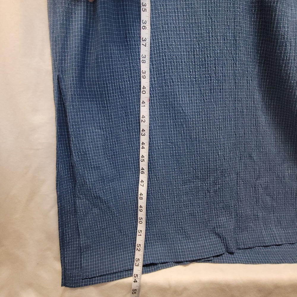 Tallbots Sleeveless Button Shirt Dress Collar Sz 14 Blue Maxi Tie Back USA NWT - Picture 12 of 13